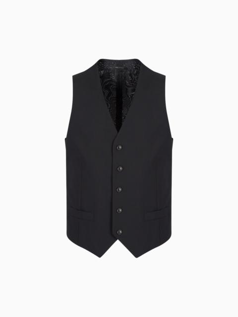 GIORGIO ARMANI Single-breasted waistcoat in virgin wool