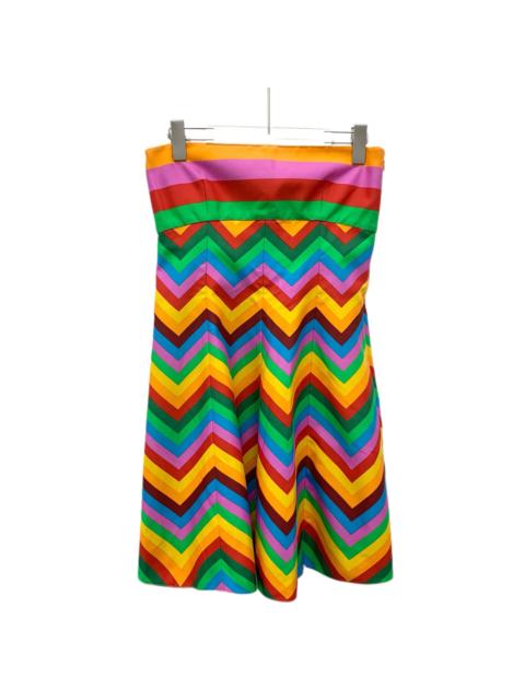 Valentino Valentino Multicolor Striped Color-Block Cotton Bandeau Dress