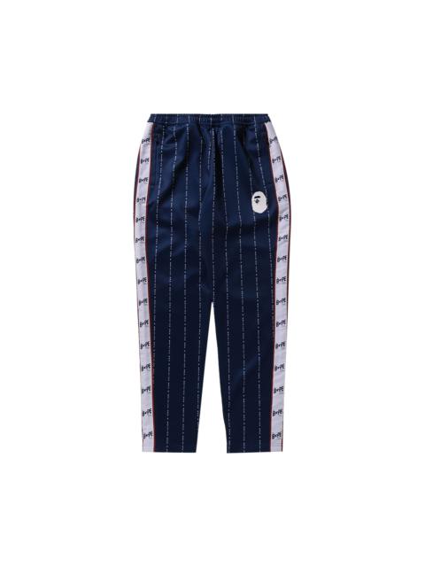 A BATHING APE® BAPE Text Stripe Jersey Pants 'Navy'
