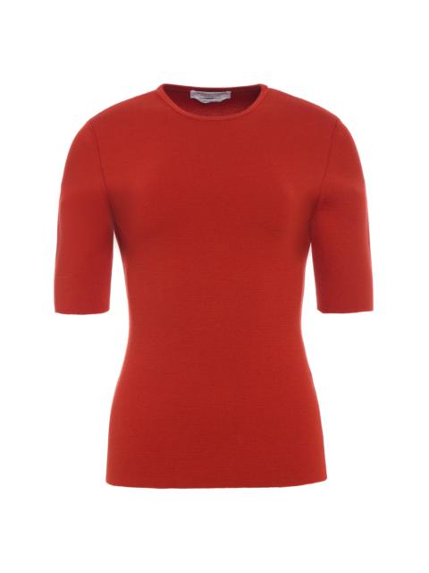 GABRIELA HEARST Andrius Knit Top in Antelope Orange Merino Wool