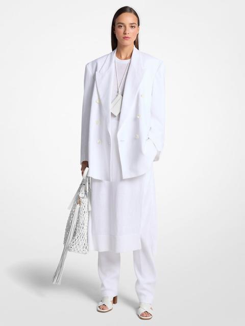 MICHAEL KORS COLLECTION Shawn Linen Double-Breasted Blazer