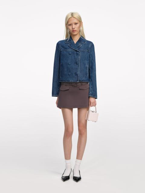 self-portrait Double Breasted Denim Jacket