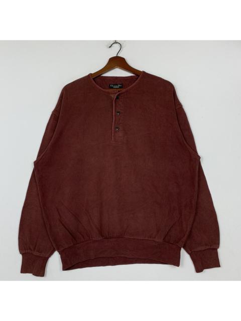 Other Designers Vintage - Christian Dior Monsieur Henley Collar Sweatshirt