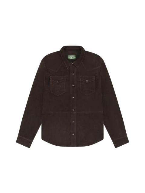 DENIM TEARS Denim Tears Suede Leather Western Shirt Coffee