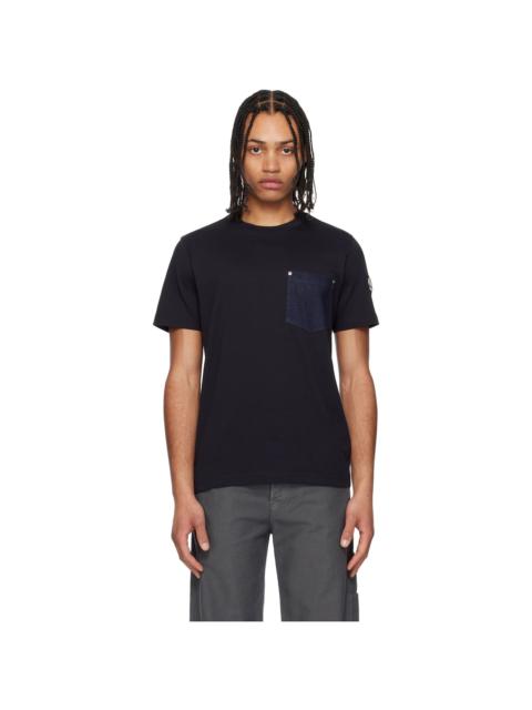 Moncler Navy Cotton & Denim Pocket T-shirt