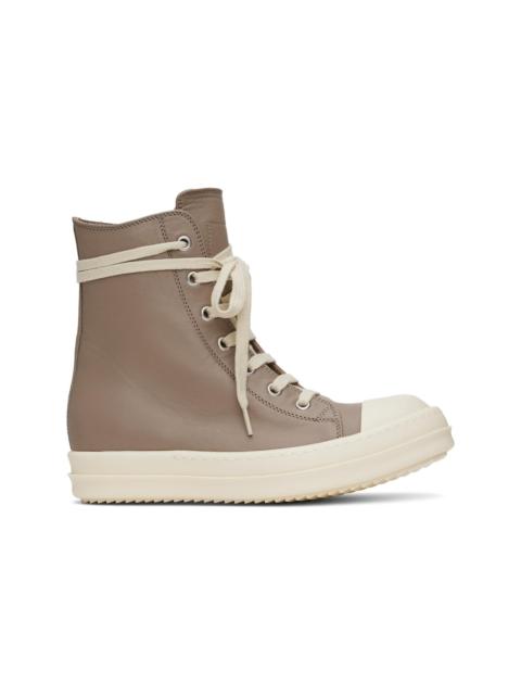 Rick Owens Taupe Hollywood Leather Sneakers