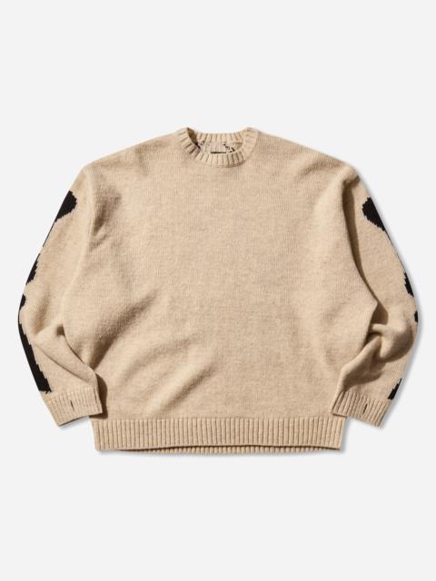 Kapital Men's 5G Wool Bone Crewneck Sweater Ecru