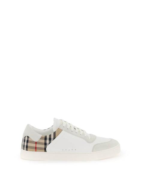 BURBERRY CHECK LEATHER SNEAKERS