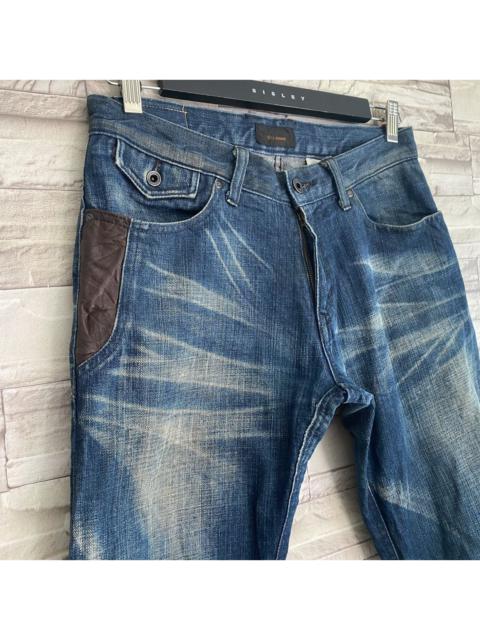 Other Designers Tete Homme Denim Flare Leather Pocket