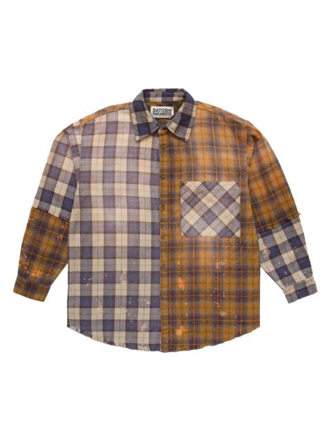 SATOSHI NAKAMOTO Satoshi Nakamoto Patchwork Logo Flannel Shirt 'Brown'