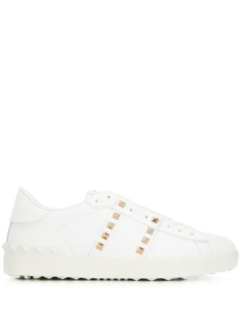 Valentino Valentino Garavani Men Rockstud Untitled Leather Sneakers With Platinum-Finish Studs
