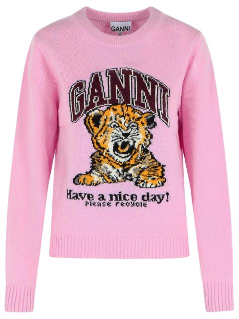 GANNI Ganni Pink Wool Blend Sweater