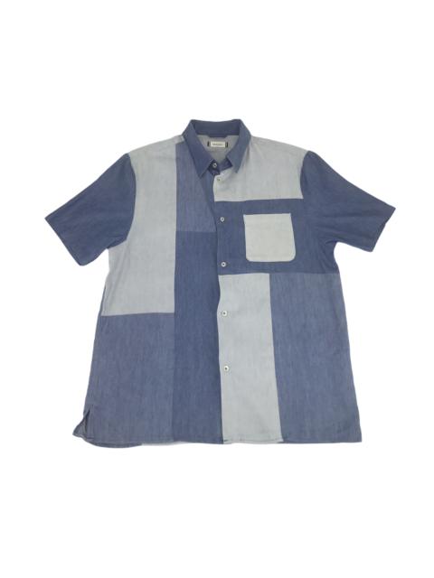 Other Designers Hype - Vintage Style Browny Crazy Patchwork Design Button Up Denim