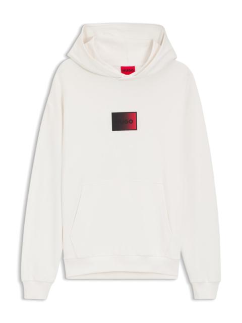 HUGO GRADIENT-LOGO HOODIE IN COTTON TERRY