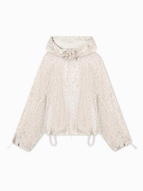 EMPORIO ARMANI BLOUSON FLUID PRINT WITH MALDYED EFFECT