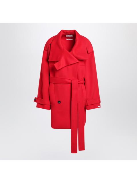 Sportmax Sportmax Short Red Wool Trench Coat Women