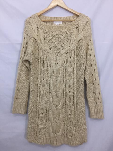 Other Designers Jil Stuart - Jil Stuart Crew Neck Chunky Twist Cable Knit Sweater