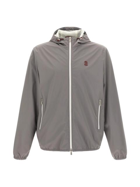 Brunello Cucinelli Logo embroidery windbreaker