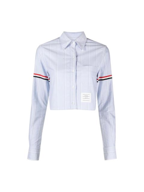Thom Browne Stripe Oxford Armband Cropped Shirt