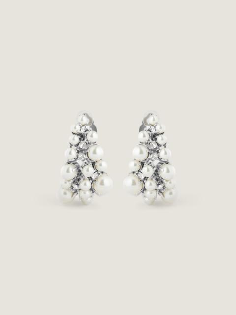 Givenchy CRYSTAL PEARL CLIP EARRINGS IN METAL, CRYSTALS AND PEARLS