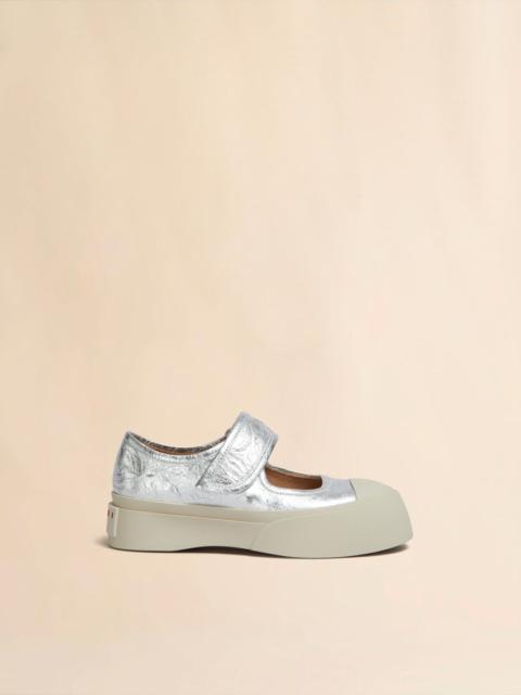 Marni SILVER LEATHER MARY JANE SNEAKER