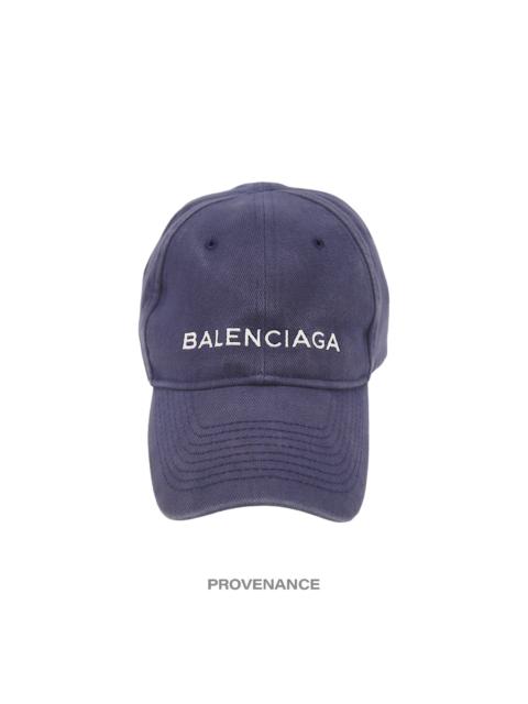 Balenciaga Embroidered Logo Cap - Washed Navy