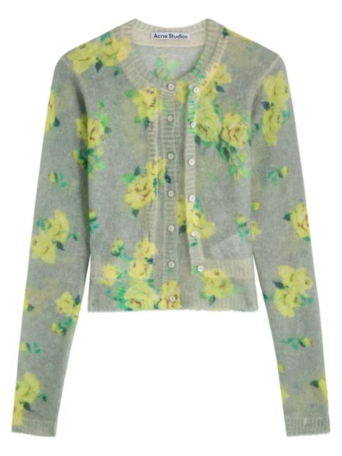 Acne Studios Floral Mohair-blend Cardigan