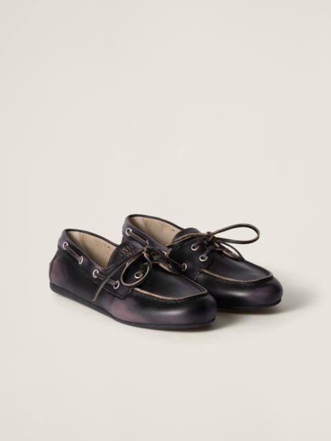 Miu Miu Unlined bleached leather loafers