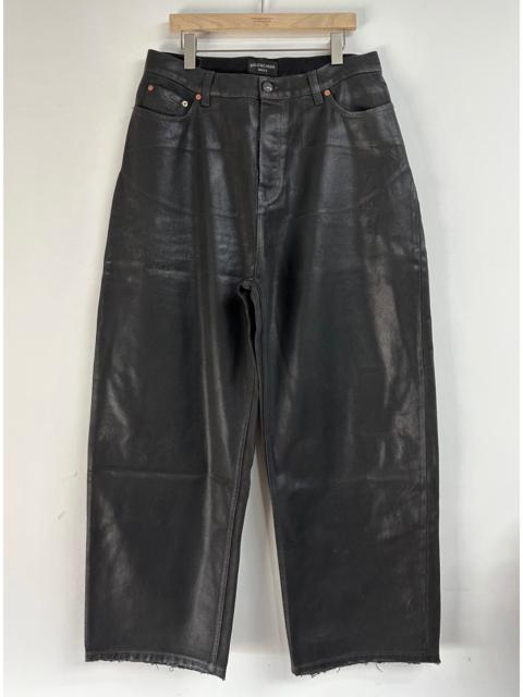 BALENCIAGA Balenciaga fw22 runway waxed/coated baggy jeans