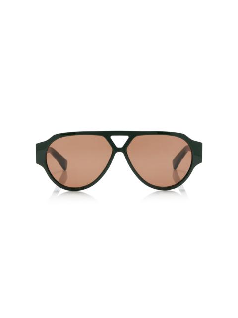 Bottega Veneta Studded Acetate Sunglasses green