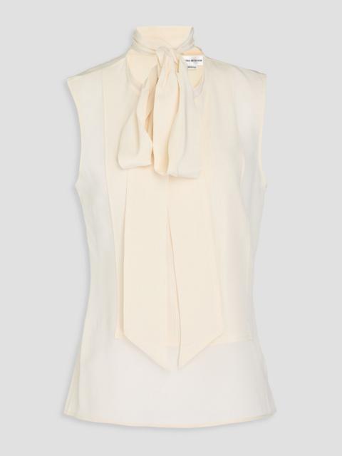 Victoria Beckham Pussy-bow silk crepe de chine top