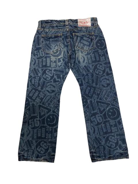 Offer‼️Vintage Co&Lu Fullprint Japanese Distress Denim Jeans