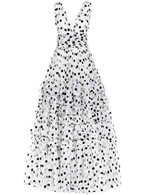 Dolce & Gabbana flocked polka-dot print tulle dress