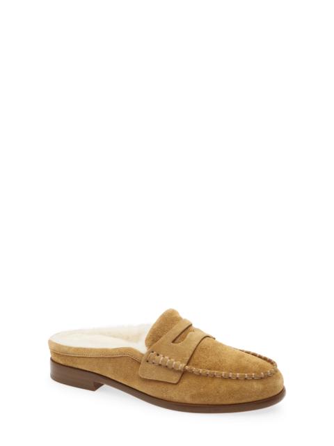 rag & bone rag & bone Carter Penny Loafer Mule in Caramel Suede Shearling at Nordstrom