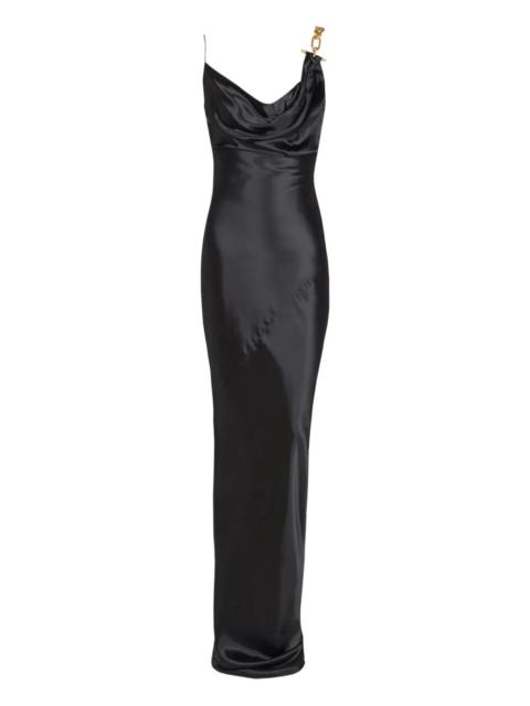 Balmain Balmain Women Thin Straps Gold Detail Satin Dress