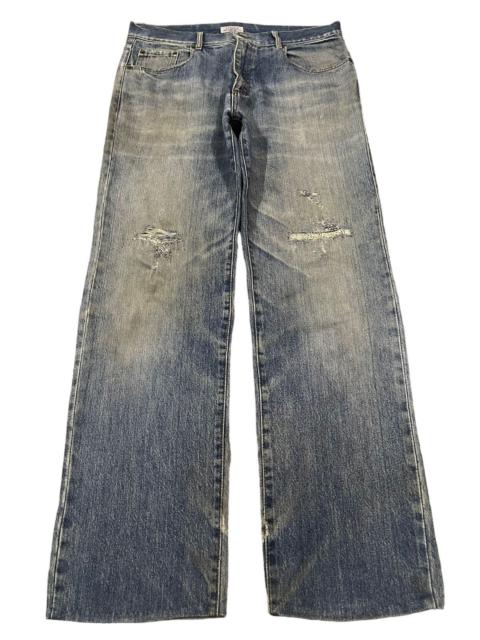 Other Designers Vintage 90s Hanes Blue Wash Style Distressed Baggy Jeans