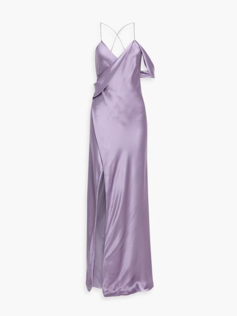 Other Designers Draped silk-satin wrap gown