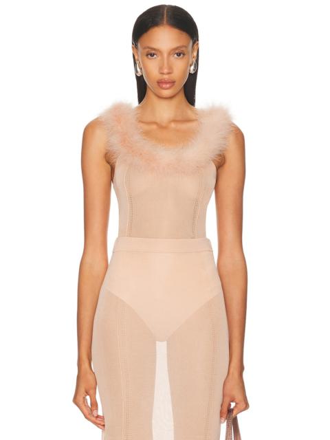Blumarine Fur Collar Tank Top