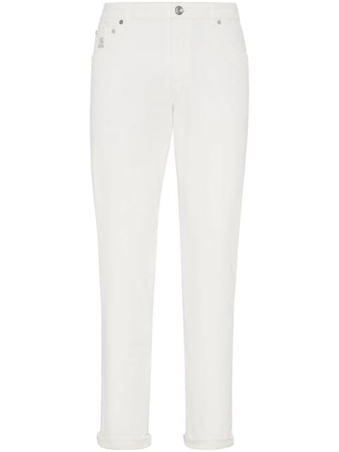Brunello Cucinelli Brunello Cucinelli Logo-embroidered Regular-fit Jeans