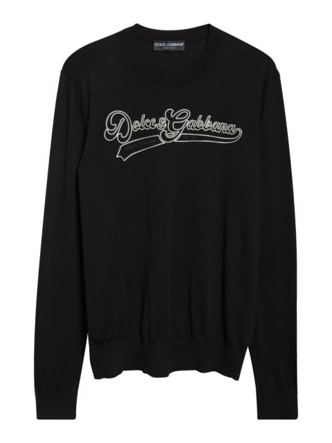 Dolce & Gabbana Dolce&Gabbana Long Sleeve Wool Crewneck T-Shirt in Nero at Nordstrom