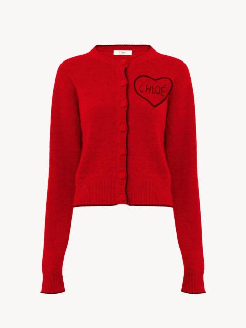 Chloé FITTED LOGO CARDIGAN IN A WOOL & CASHMERE KNIT