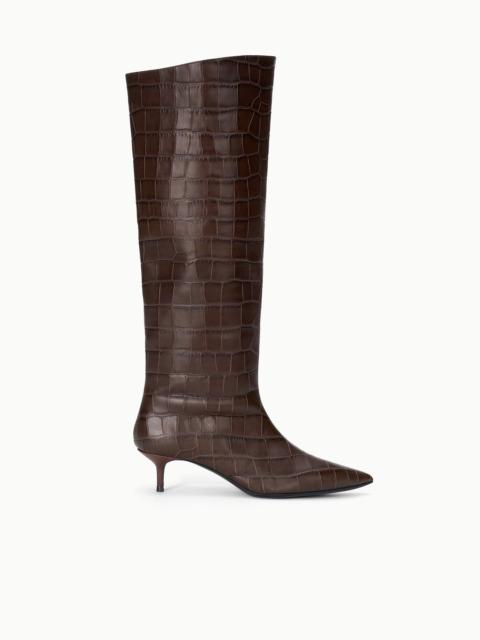 STAUD STAUD SEBASTIAN KITTEN HEEL BOOT ESPRESSO CROCO
