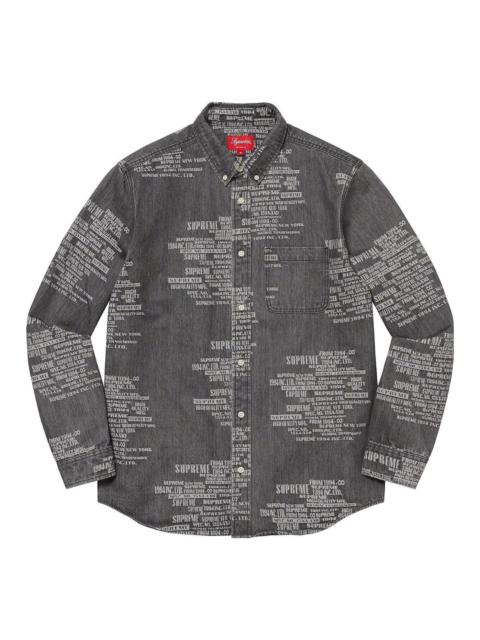 Supreme Supreme SS23 Week15 TRADEMARK JACQUARD DENIM Shirt 'Black' SUP-SS23-254