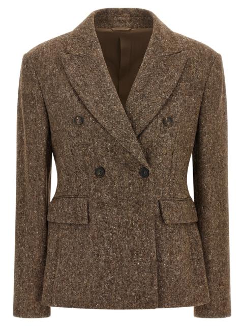 Brunello Cucinelli Brunello Cucinelli Women Donegal Wool Double-Breasted Blazer
