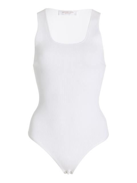 MICHAEL KORS COLLECTION Knit Tank Bodysuit white