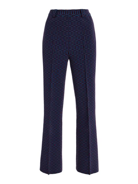 HIGH SPORT Charlie Cotton-Blend Geo-Jacquard Flared Pants purple