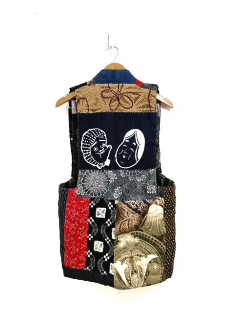 Other Designers Japanese Culture Patchwork Kimono Vest Indigo Kapital Boro
