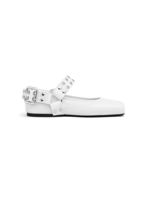 Alaïa Leather Ballet Flats white