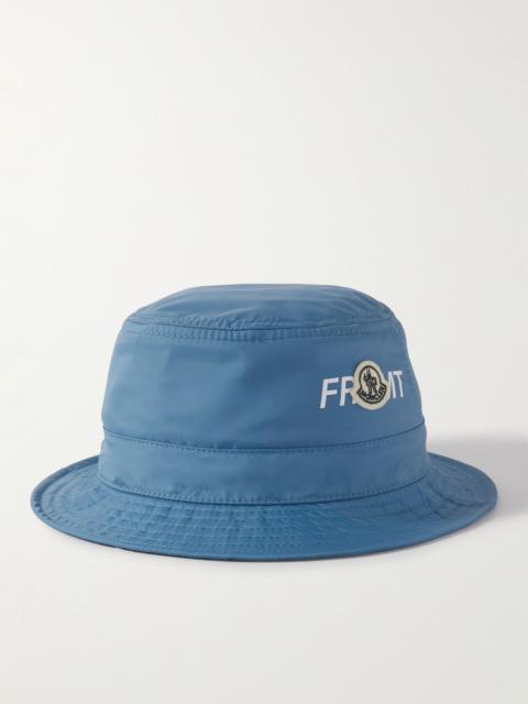Moncler 7 Moncler FRGMT Hiroshi Fujiwara Logo-Appliquéd Shell Bucket Hat Light blue