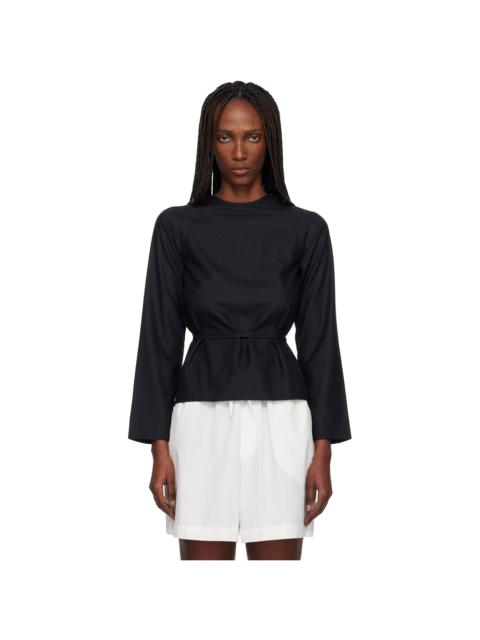 BASERANGE Black Long Sleeve Apron Blouse